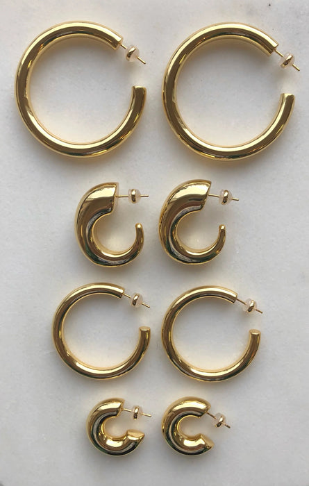 Sm Chunky Hoop 18K Gold over Brass