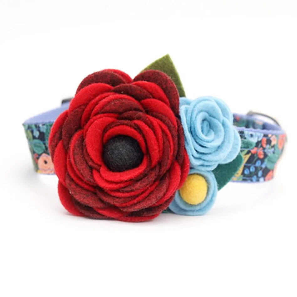 Mimi Green Mae Dog Collar Corsage by Houndstooth