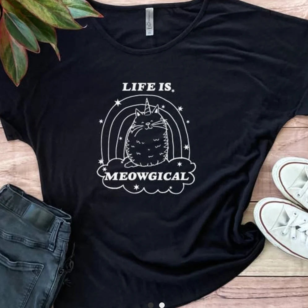 Life Is Meowgical Tee by Houndstooth