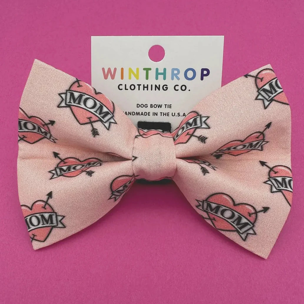 Winthrop Clothing Co. Tattoo Hearts Dog Bow Tie by Houndstooth