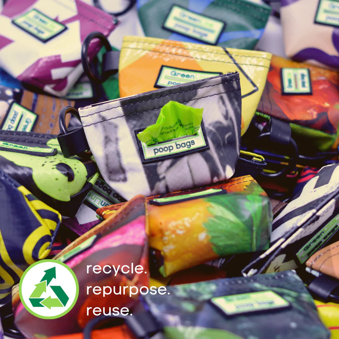 Green Line Banner Bag Poop Bag Dispenser by Houndstooth