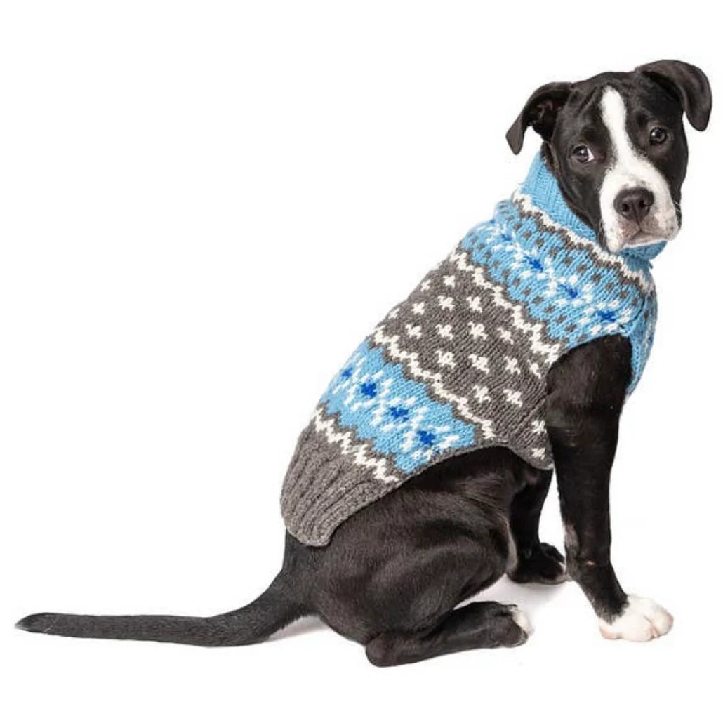 Chilly Dog Sweaters Light Blue Fairisle Sweater by Houndstooth