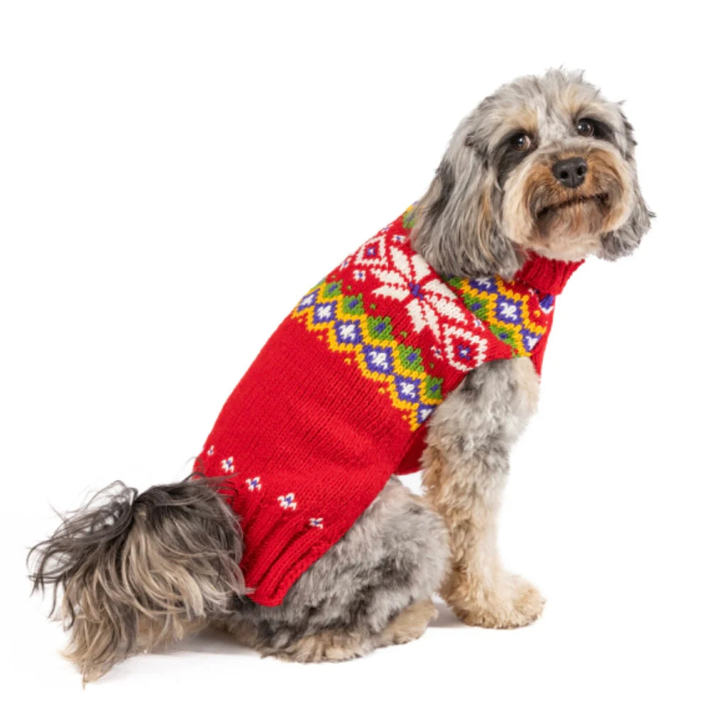 Chilly Dog Sweaters Jolly Red Sweater by Houndstooth