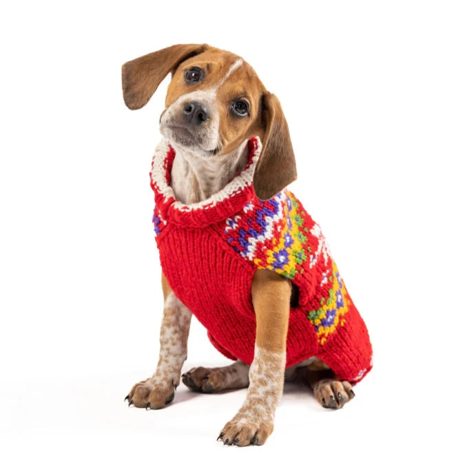 Chilly Dog Sweaters Jolly Red Sweater by Houndstooth