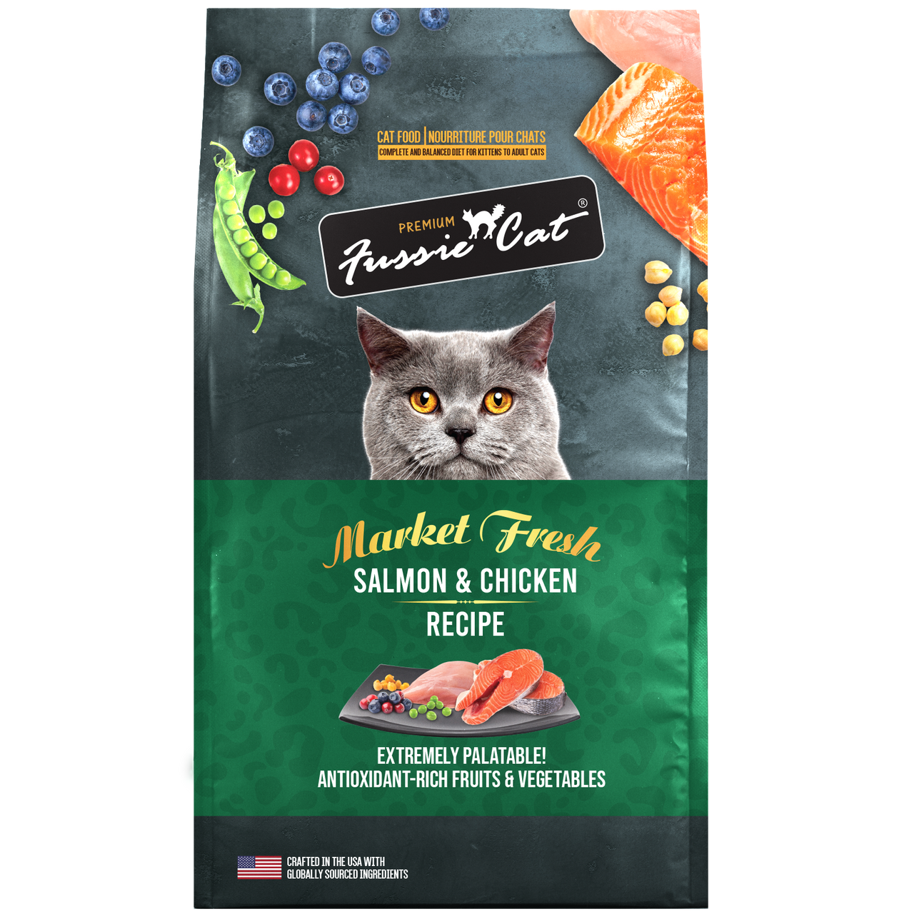 Fussie Cat Market Fresh Salmon & Chicken Formula Dry Cat Food 10lb by Pet Food Warehouse
