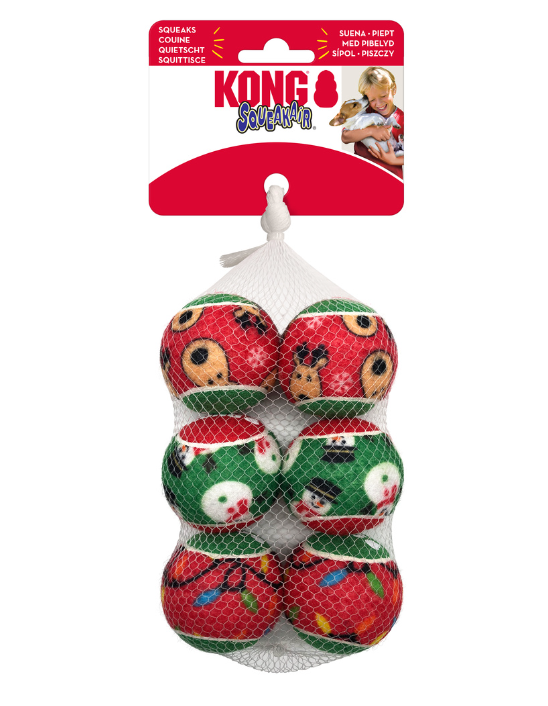 Kong Holiday SqueakAir Ball Small 6 pack by Pet Food Warehouse