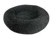 Arlee Shaggy Donut Dog Bed Black 35" by Pet Food Warehouse