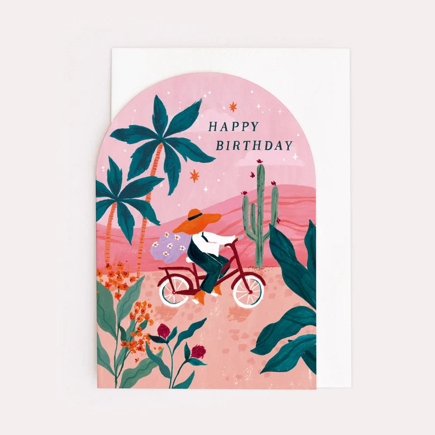 Sunset Bike Birthday Card by Wild Lark