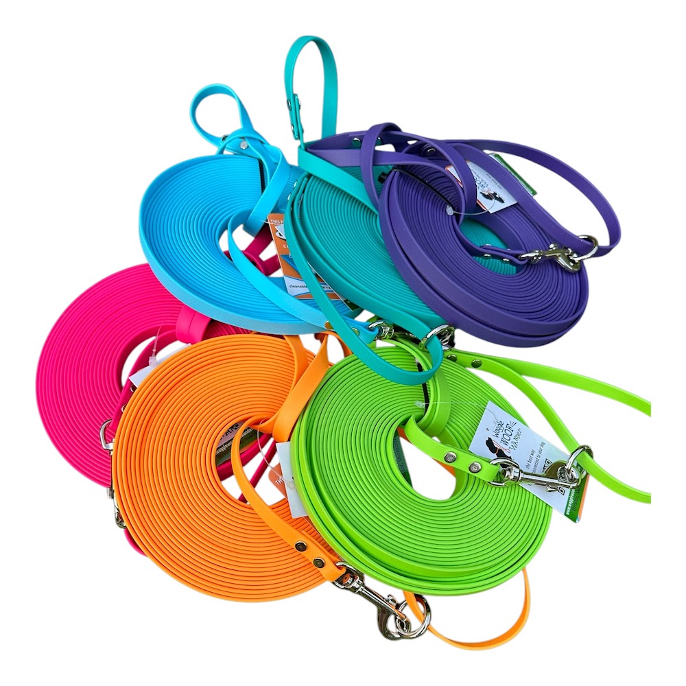 Biothane® Long Line Leash by Waggle Woof and Wander