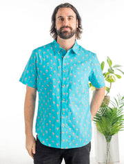 One World Brothers Flamingo Shirt - Turquoise by Harbour Thread