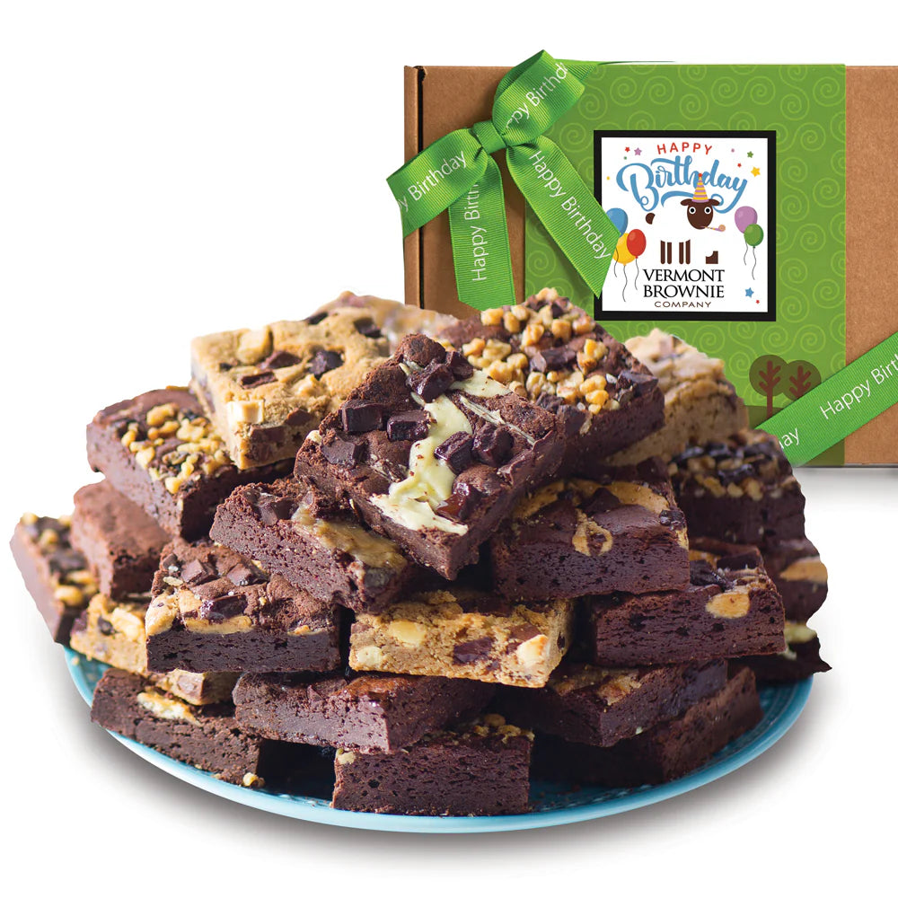 "Happy Birthday” Gourmet Brownie Sampler by Vermont Brownie Company