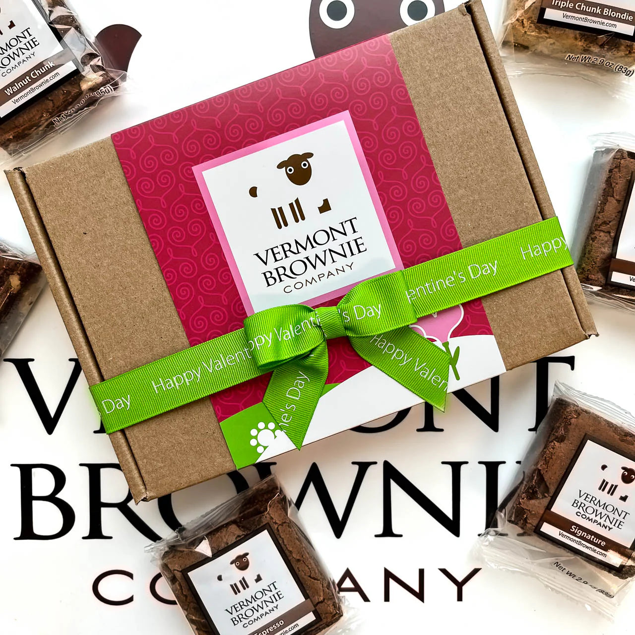 "Happy Valentine's Day” Gourmet Brownie Sampler by Vermont Brownie Company