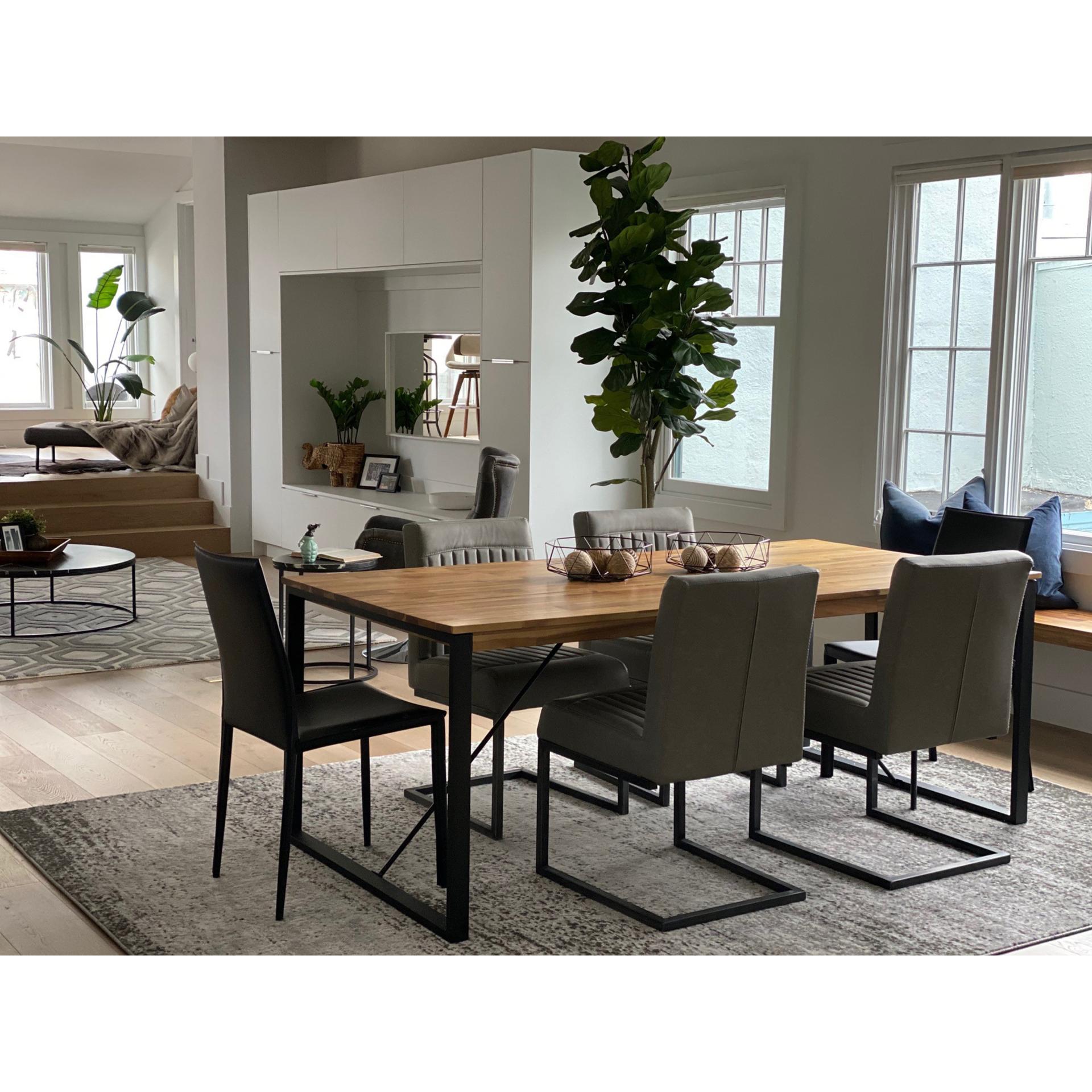 Ronan Polyurethane Dining Chair Antique Graphite Grey by Homeportonline