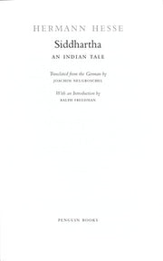 Siddhartha An Indian Tale