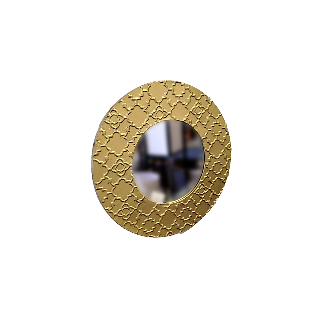 Mirror Round Metal In Gold Finish Large by Homeportonline