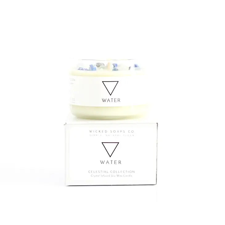 Water - Zodiac Inspired Crystal + Essential Oil Candle by Wild Lark