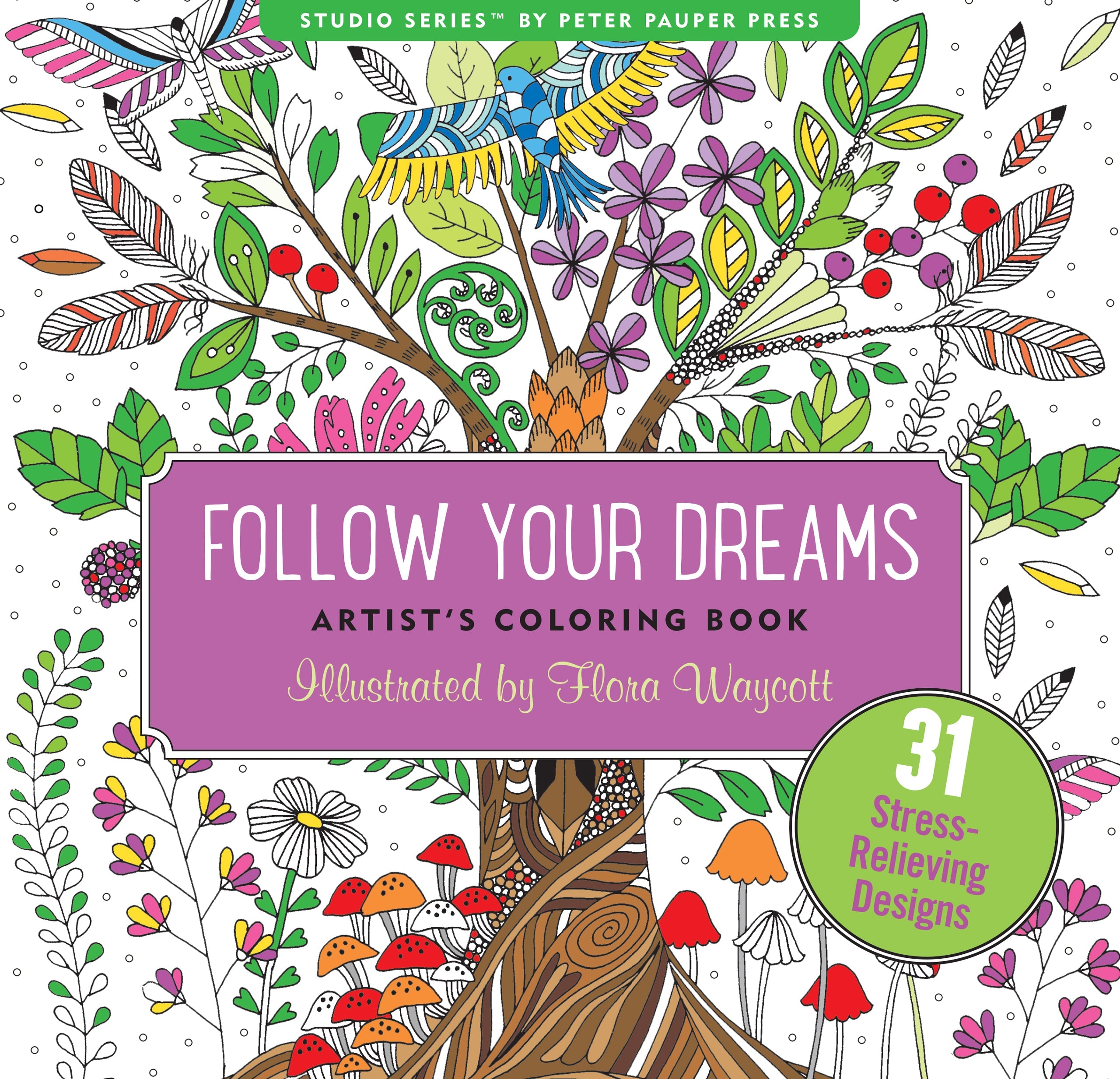 Artist's Adult Coloring Book Follow Your Dreams by Homeportonline