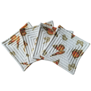 Golden Butterflies Quilted Coasters
