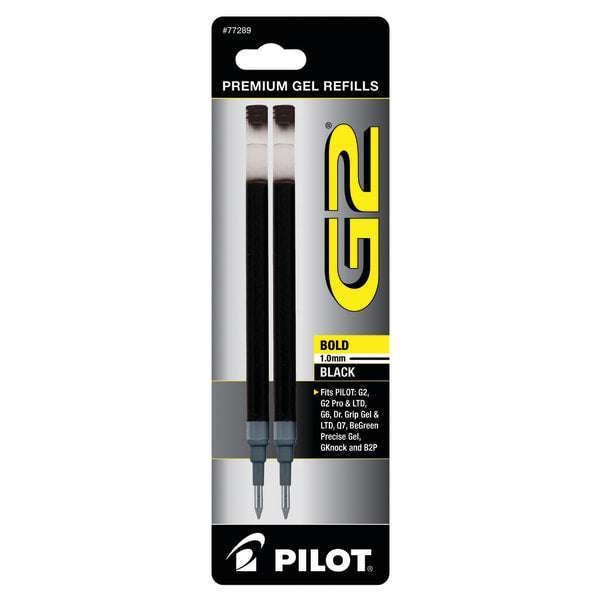 Pilot G2 Gel Roller Refill  Bold Point  Black  2 Count