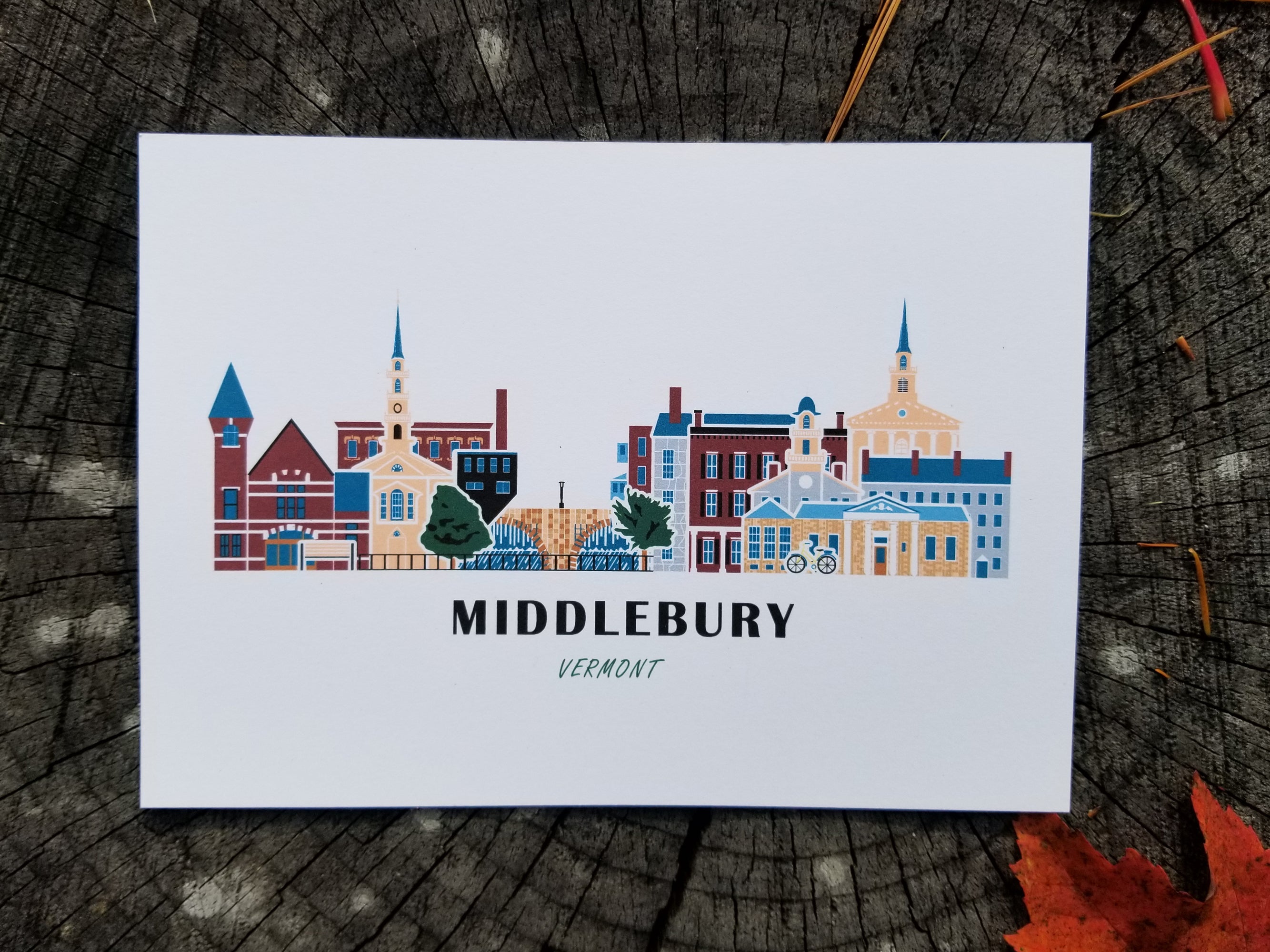 8 x 10 Print - Middlebury Cityscape - Soijen