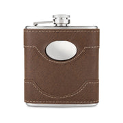 Flask - Stainless Steel & Faux-leather Wrap Bootlegger 6oz by Homeportonline