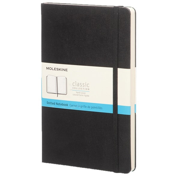 Moleskine Dotted Hardcover Notebook Large 5"x8.25" Black