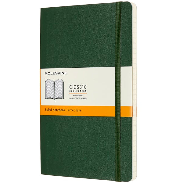 Moleskine Lined Softcover Notebook Large 5"x8.25" Myrtle Green