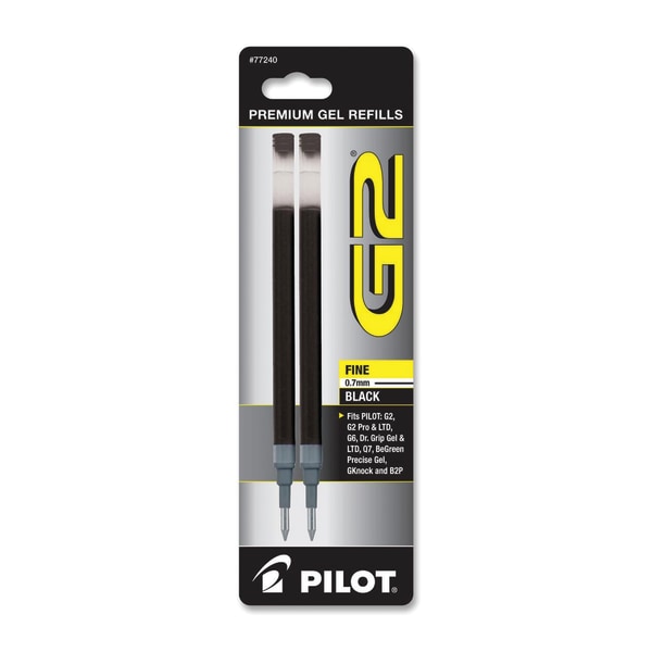 Pilot G2 Gel Pen Refill for G2  Fine Point  0.7mm  Black Ink  2 Count