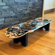 Rock Legends - Elevated Skateboard Dog Feeding Stand with 2 Bowls
