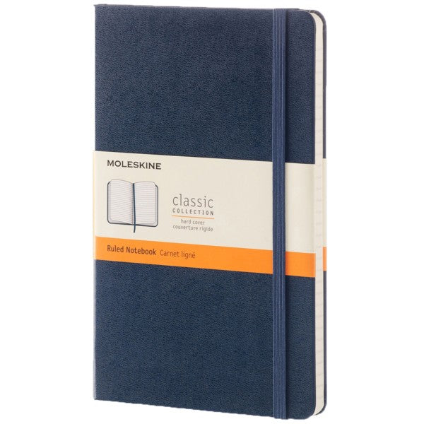 Moleskine Lined Hardcover Notebook Large 5"x8.25" Sapphire Blue
