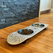 Doodles - Elevated Skateboard Cat Feeding Stand with 2 Bowls