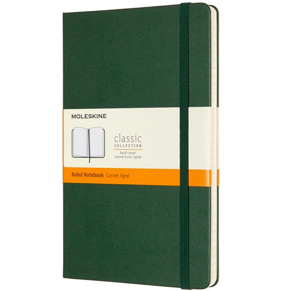 Moleskine Lined Hardcover Notebook Large 5"x8.25" Myrtle Green
