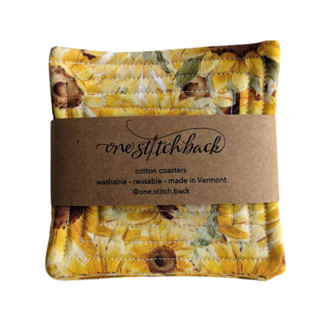 Country Sunflower Quilted Coasters