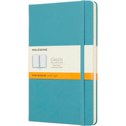 Moleskine Lined Hardcover Notebook Large 5"x8.25" Reef Blue