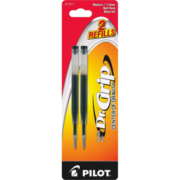 Pilot® Dr. Grip™ Center Of Gravity Ballpoint Pen Refills  Medium Point  1.0 mm  Black  Pack Of 2 Refills