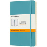 Moleskine Classic Notebook, Pocket, 3.5" X 5.5", Ruled, 192 pages, Soft Cover, Reef Blue