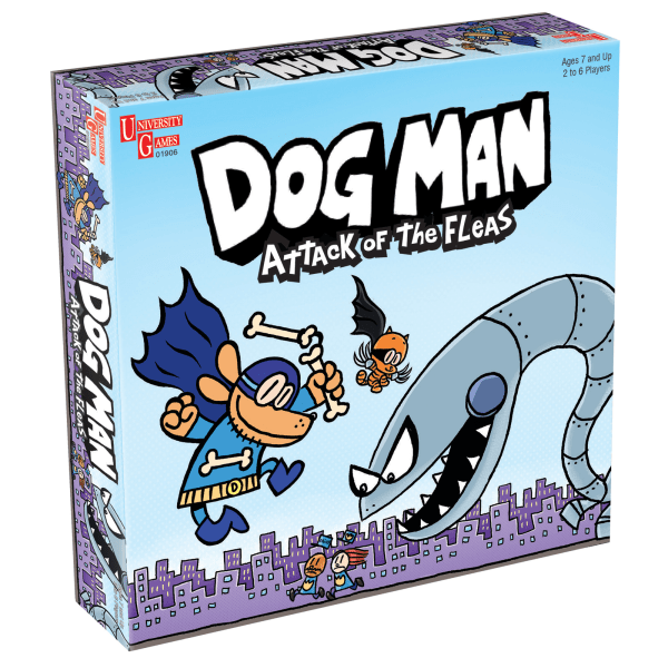 University Games | Dog Man Attack of The FLEAS Cooperative Board Game Based On The Popular Dog Man Book Series by DAV Pilkey for 2 to 6 Players Ages 6 and Up