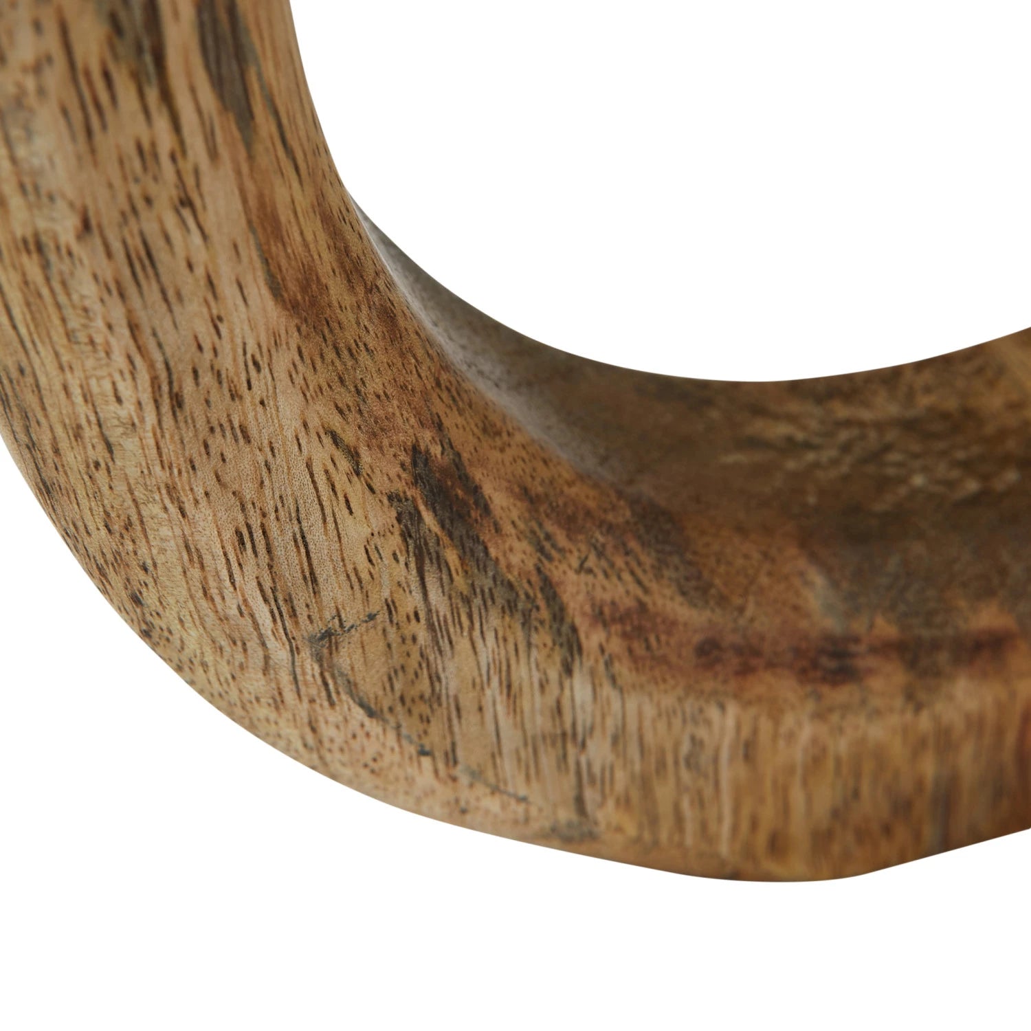 Decorative Sculpture Mango Wood Circle Natural 10.5"h by Homeportonline
