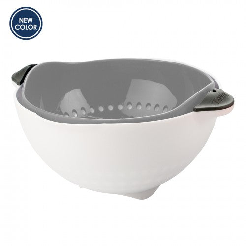 Colander Strainer - Soak N' Strain With Bowl 3qt - Gray by Homeportonline