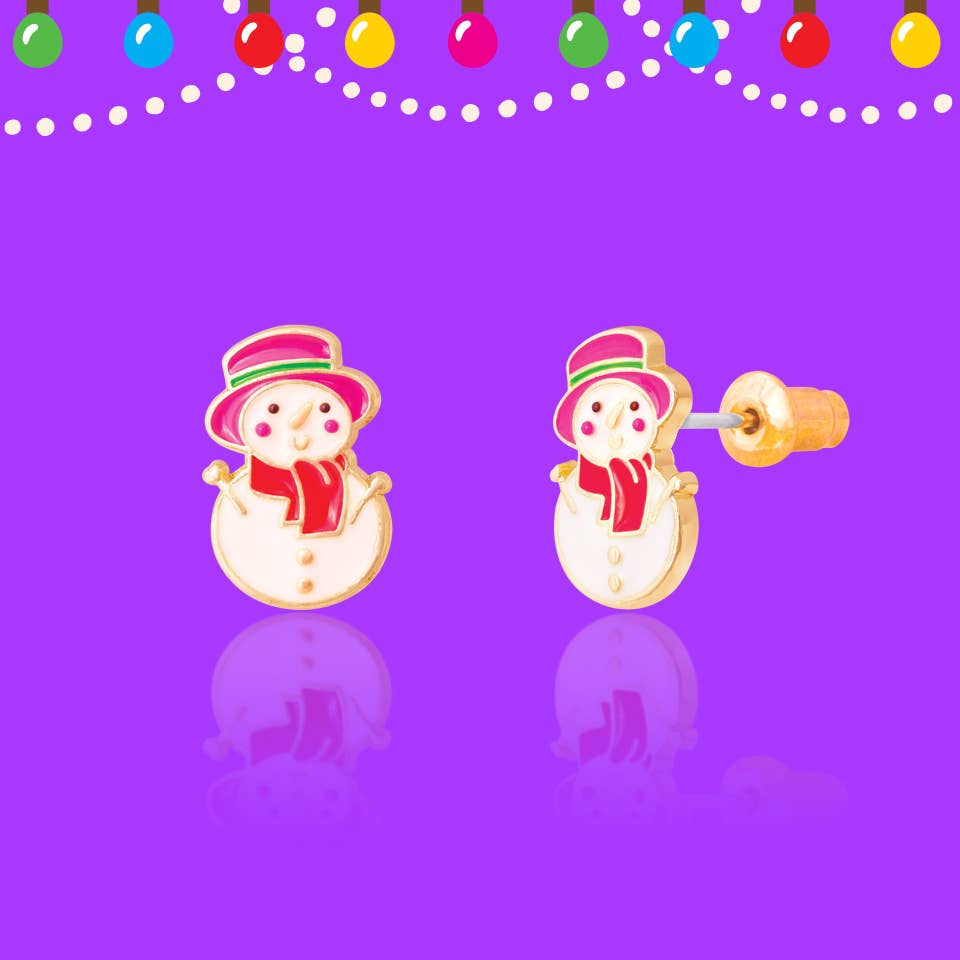 Girl Nation - Snowman Wonderland Stud Earrings by SidePony Boutique
