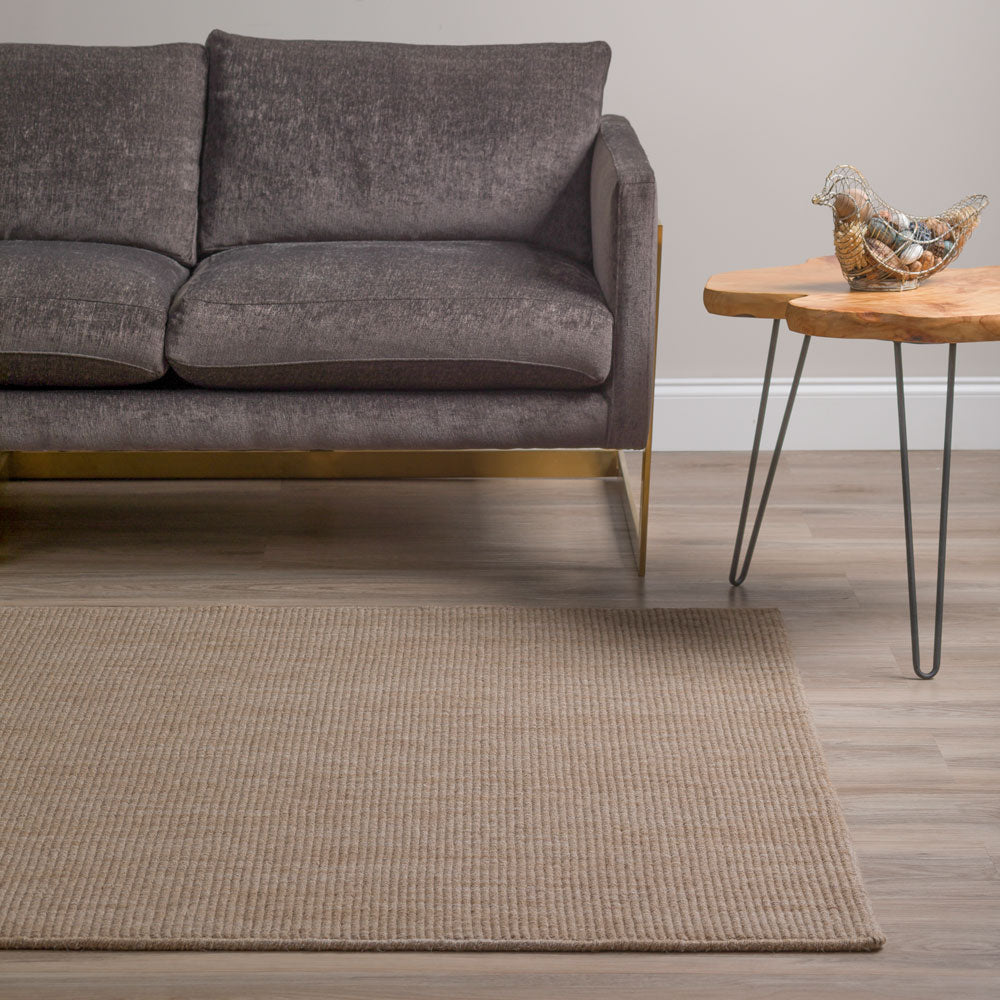Monaco Boucle Wool Rug Mocha 5' X 7'6" by Homeportonline