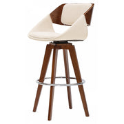 Cyprus KD Fabric Bar Stool Santorini Sand and Walnut by Homeportonline