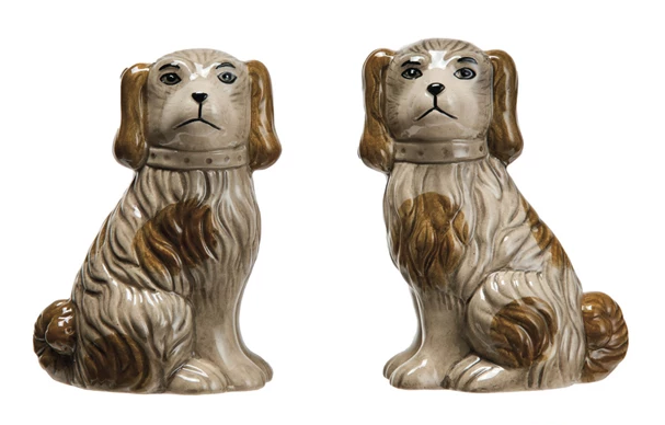 Vase Stoneware Vintage Reproduction Dog Brown 6"h (Sold Individually) by Homeportonline