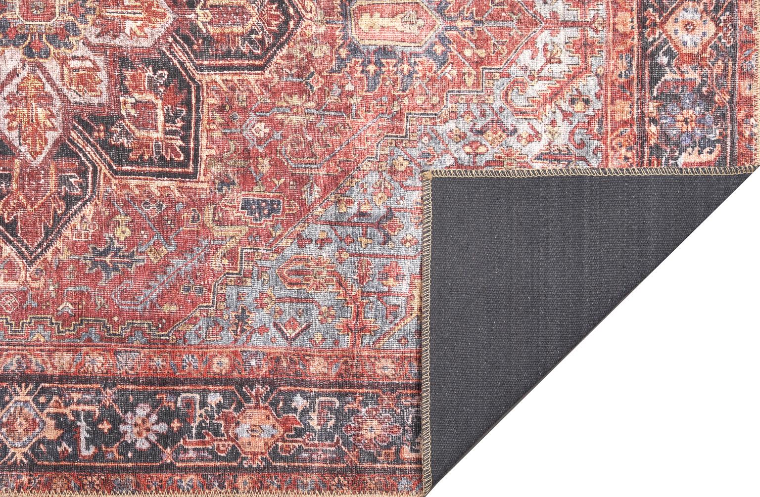 London Anna Red Washable Rug 5' x 7'6" by Homeportonline