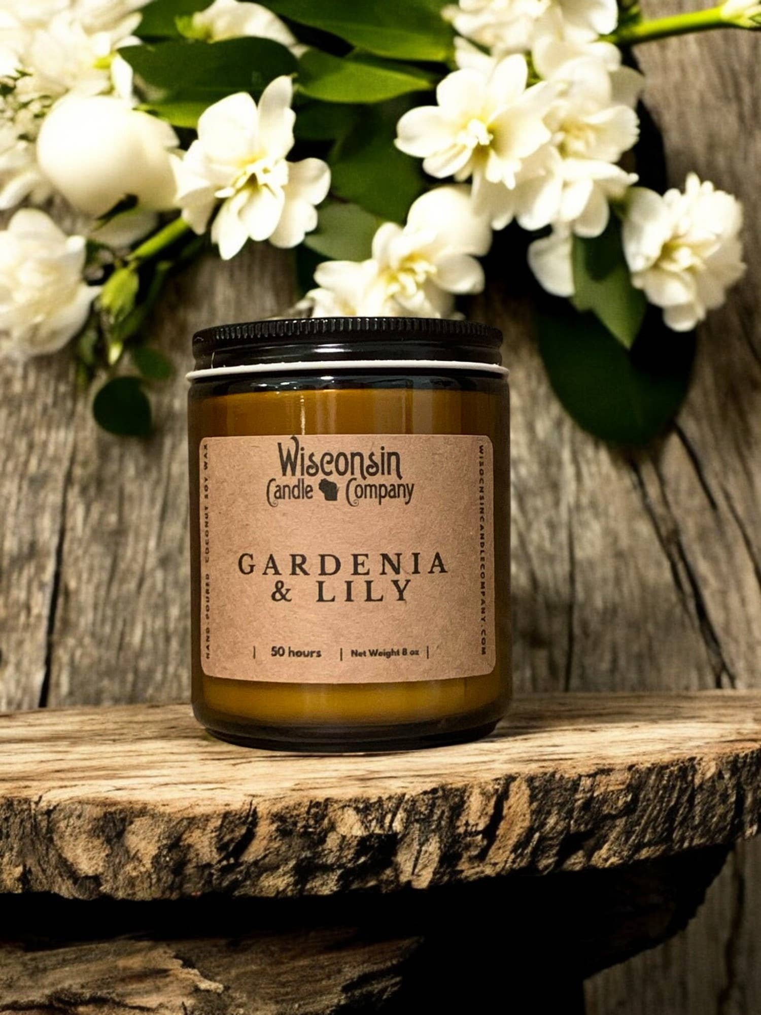 Wisconsin Candle Company - Gardenia & Lily 8 oz Jar by SidePony Boutique