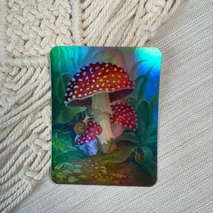 Holographic Amanita Mushroom Sticker