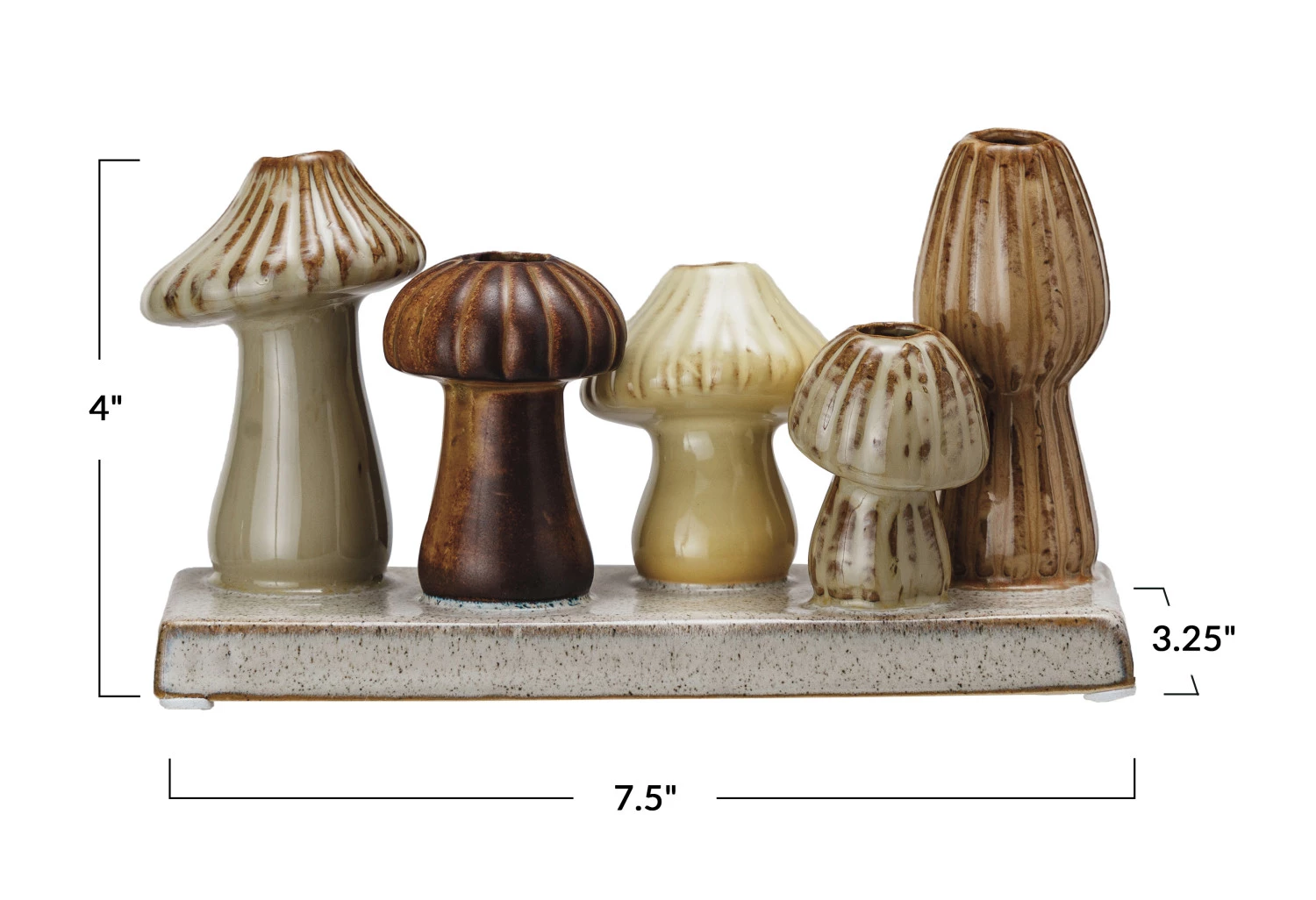 Vase Stoneware Mushrooms Shaped 5 Shapes on Base by Homeportonline