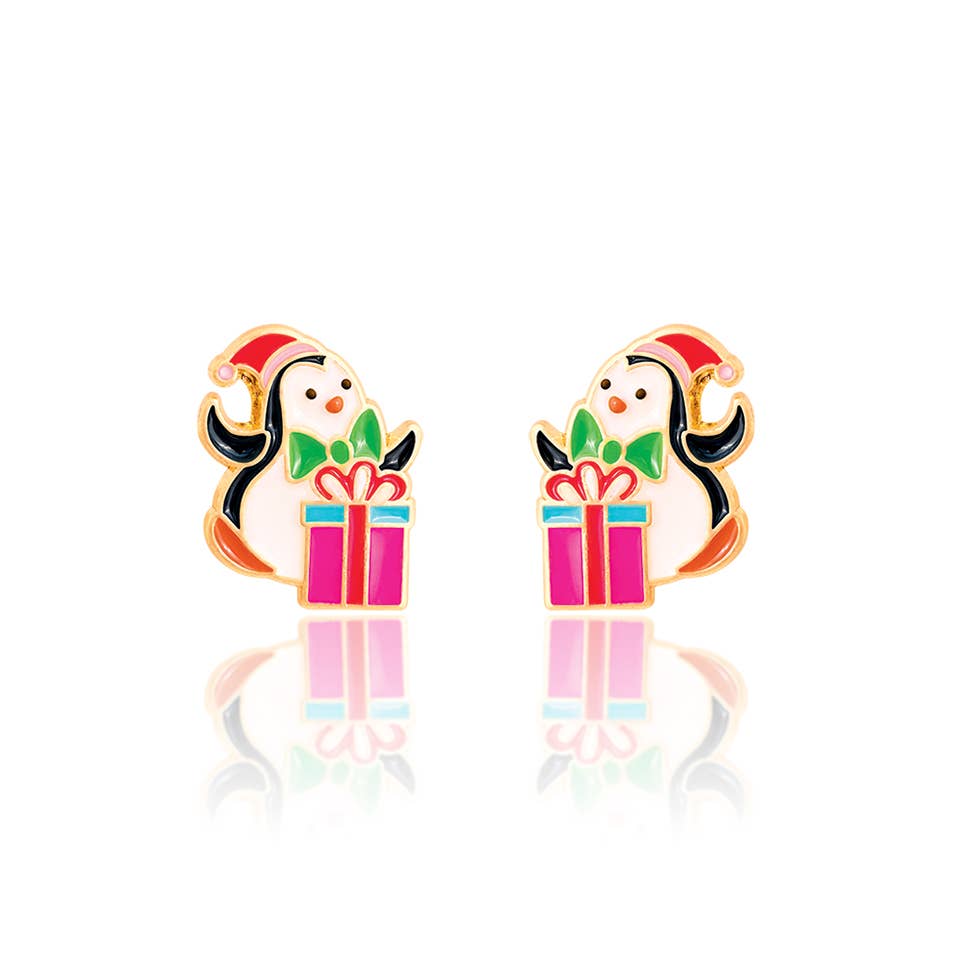 Girl Nation - Penguin Surprise Stud Earrings by SidePony Boutique