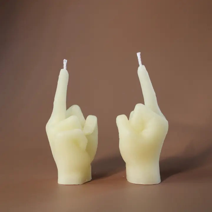 Middle Finger Beeswax/ Soy Blend Candle- Birthday Cake Topper