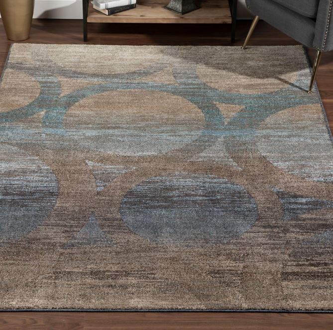 Antigua Rug Circles Chocolate 5'3" X 7'7" by Homeportonline